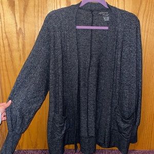 American Eagle Soft & Sexy Plush gray heather cardigan.